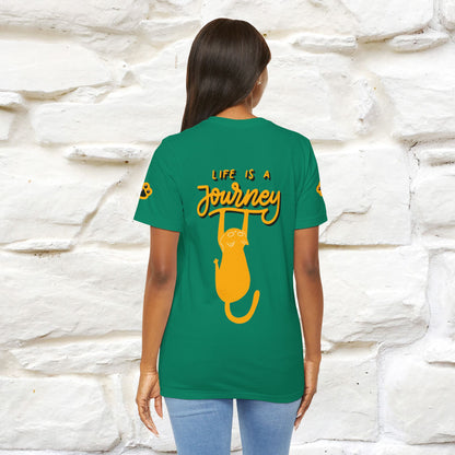 "Life Is A Journey'' Cat T-Shirt | Front & Back Design | Nunu&Miao Studio