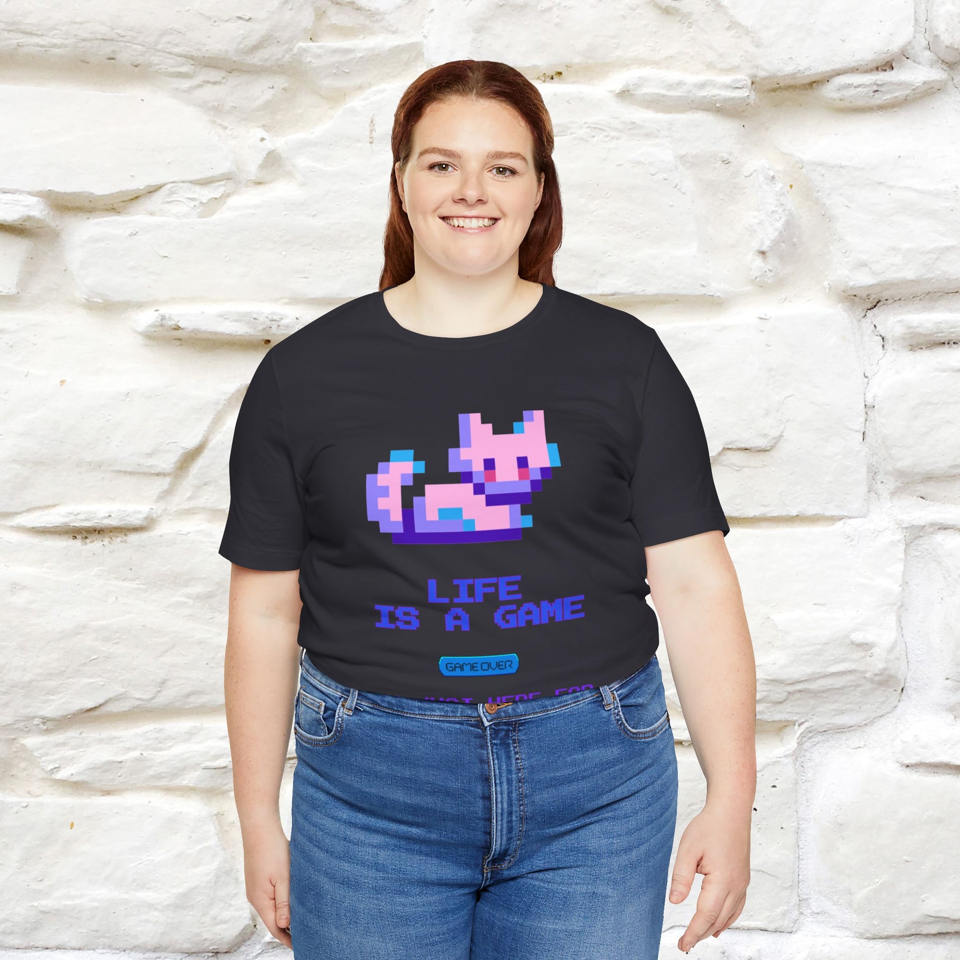 "Life Is A Game, I Am Just Here Fo The Cheat Code" Funny Cat T-Shirt for Men & Women | 100% Cotton* - Nunu&Miao Studio