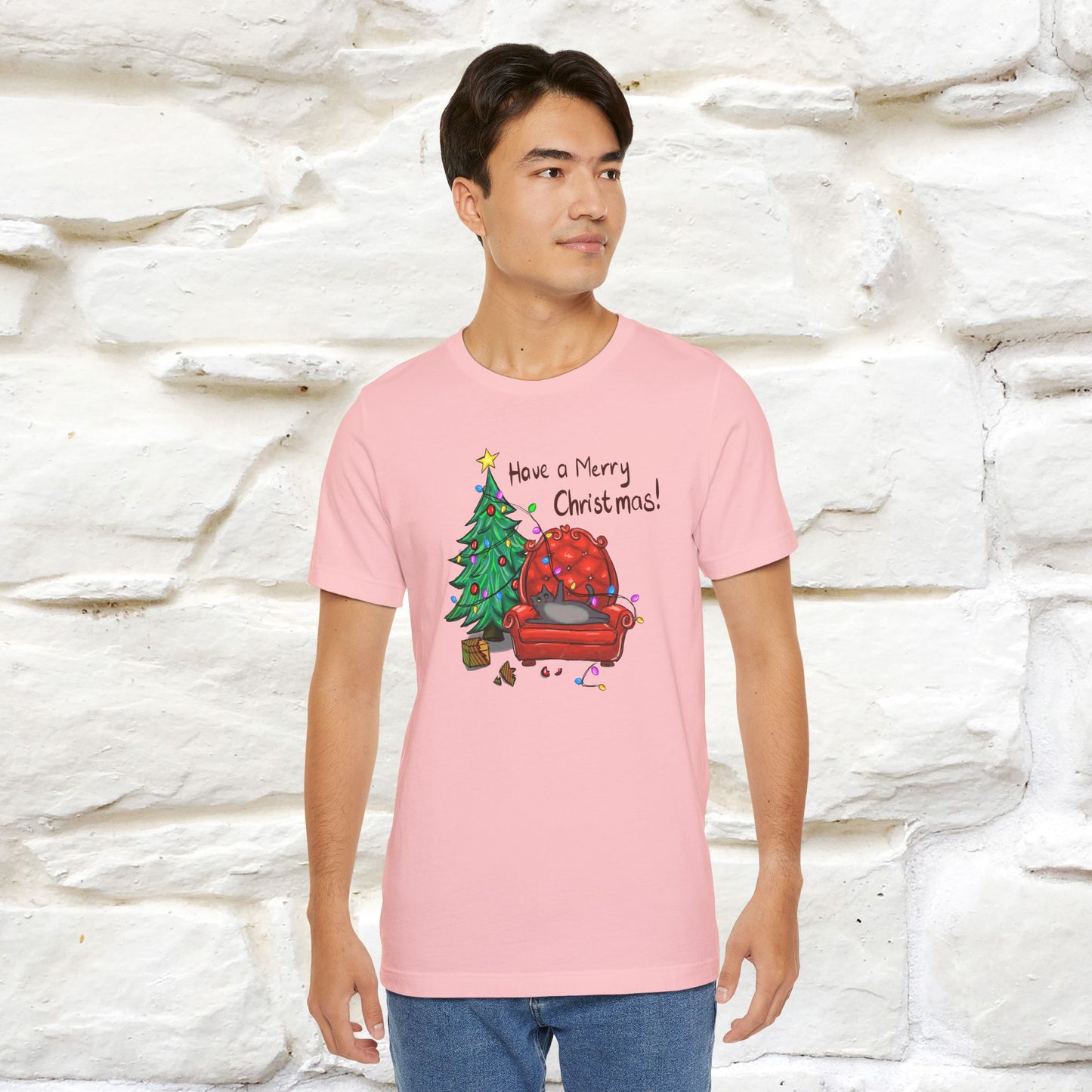 Have a Merry Christmas | Festive Cat Christmas Shirt for Men & Women | 100% Cotton