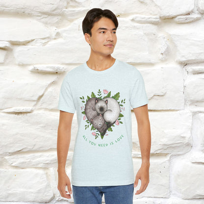 "All You Need Is Love" Cat T-Shirt | 100% Cotton* | Adorable Cat Apparel for Men & Women