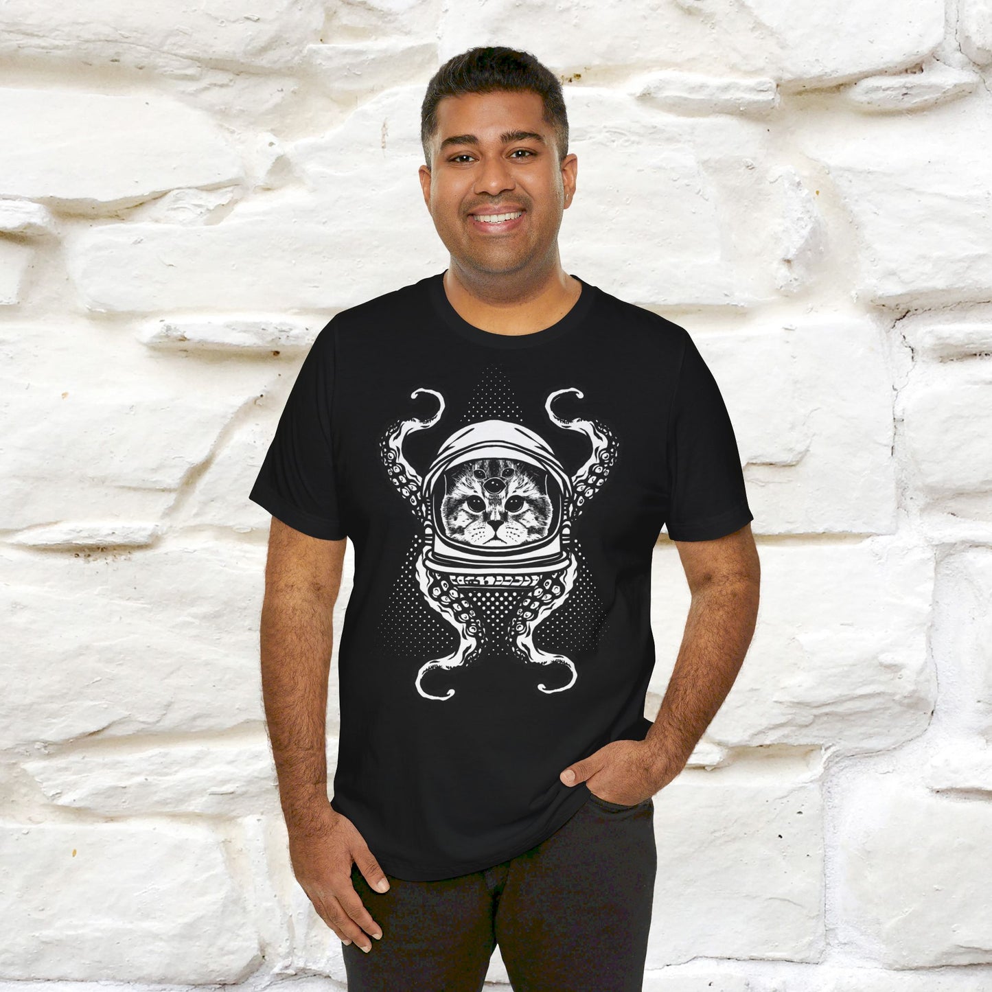 ''OctoCat Fusion''  Cat T-shirt for Man 100% Cotton. - Nunu&Miao Studio