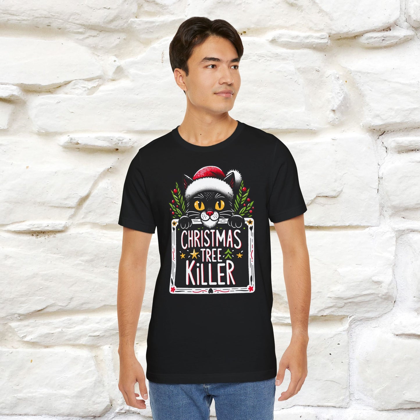 Christmas Tree Killer | Festive Cat Christmas Shirt for Men & Women | 100% Cotton*