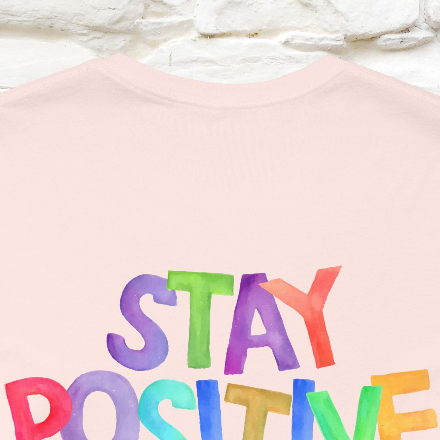 "Stay Positive'' Cat T-Shirt | Front & Back Design | Nunu&Miao Studio