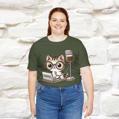 "Coffee Runs Through My Veins" Cat T-shirt for Men & Women | 100% Cotton* | Cat Lover Tee