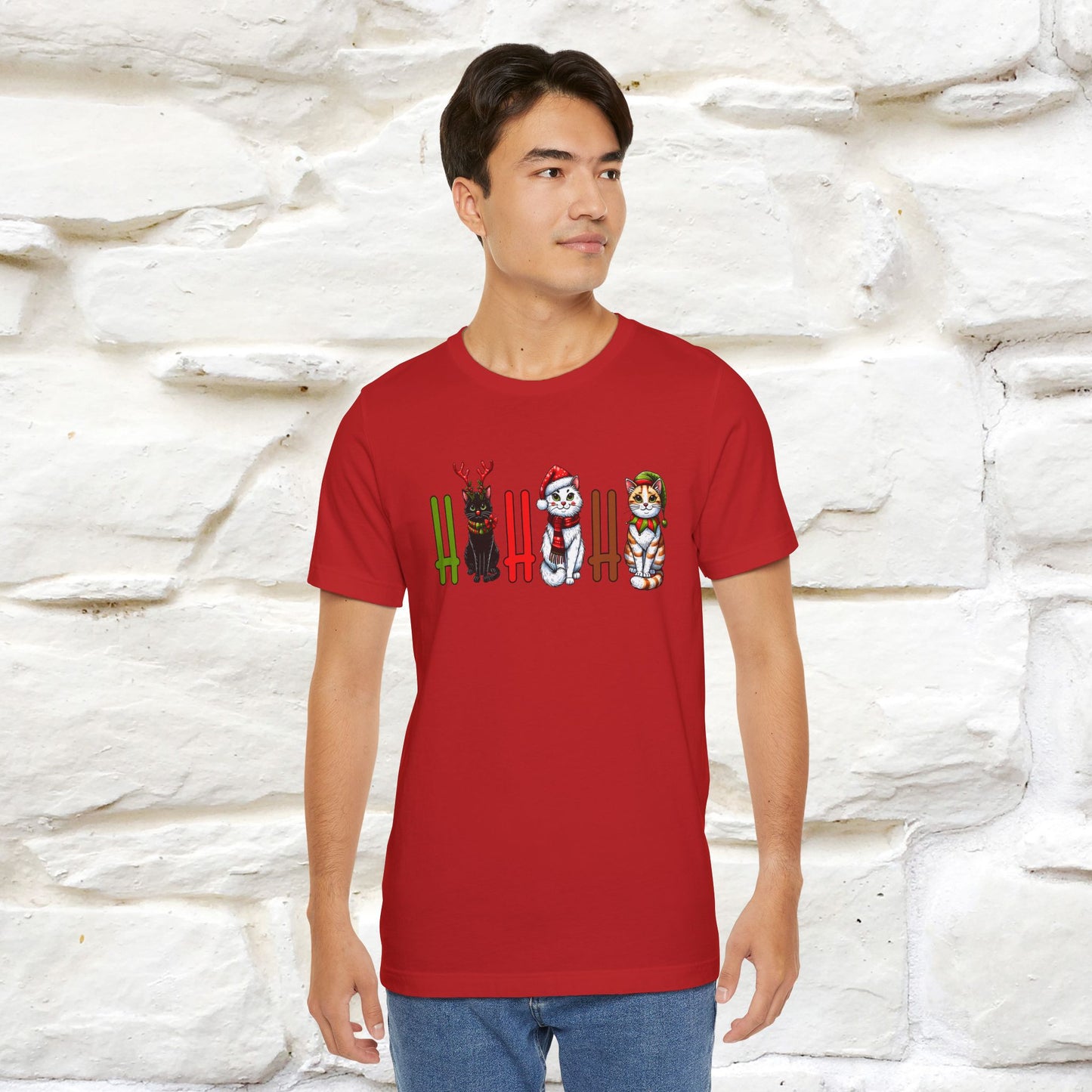 Hi Hi Hi Christmas T-Shirt | Festive Cat Christmas Shirt for Men & Women | 100% Cotton*