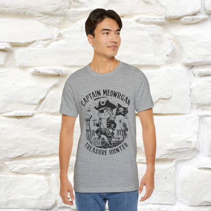 Captain Meowrgan Treasure Hunter T-Shirt | Adventure Cat Tee for Men & Women | 100% Cotton*