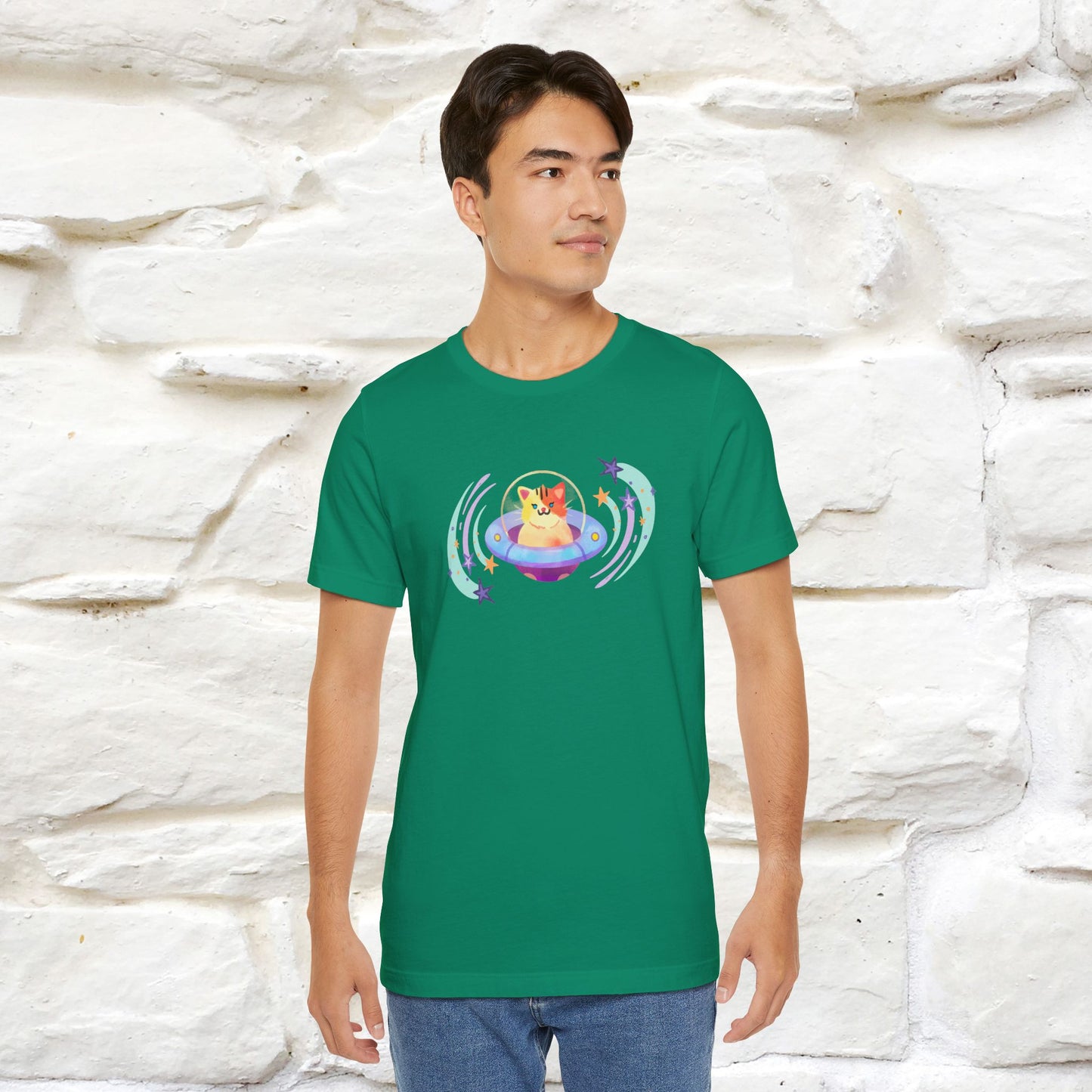 "Stay Positive'' Cat T-Shirt | Front & Back Design | Nunu&Miao Studio