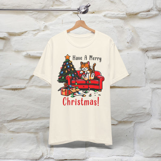 “Have A Merry Christmas! T-Shirt | Festive Cat Shirt for Men & Women | 100% Cotton”