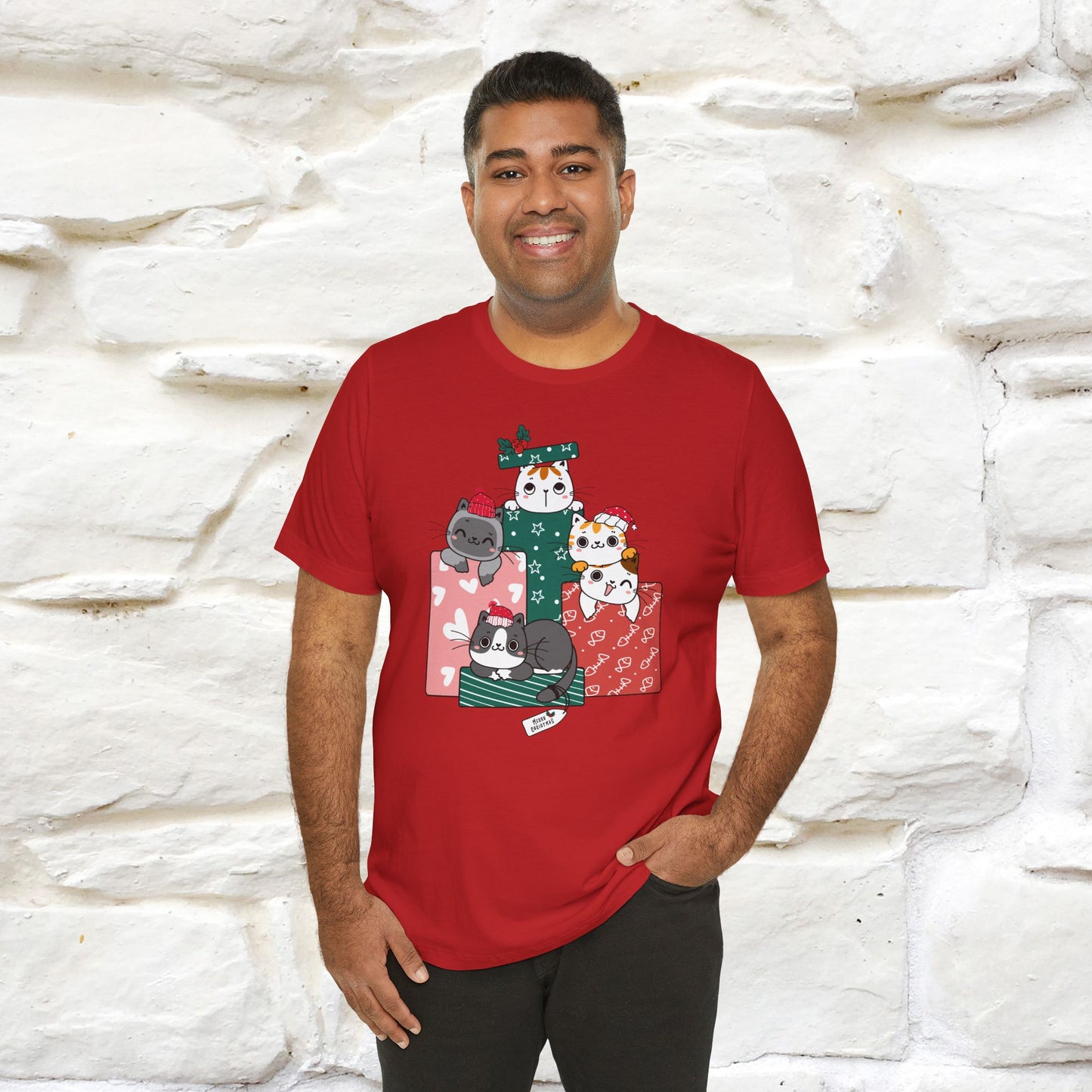 Christmas Cat Gift T-Shirt | Perfect Holiday Cat Shirt for Men & Women | 100% Cotton