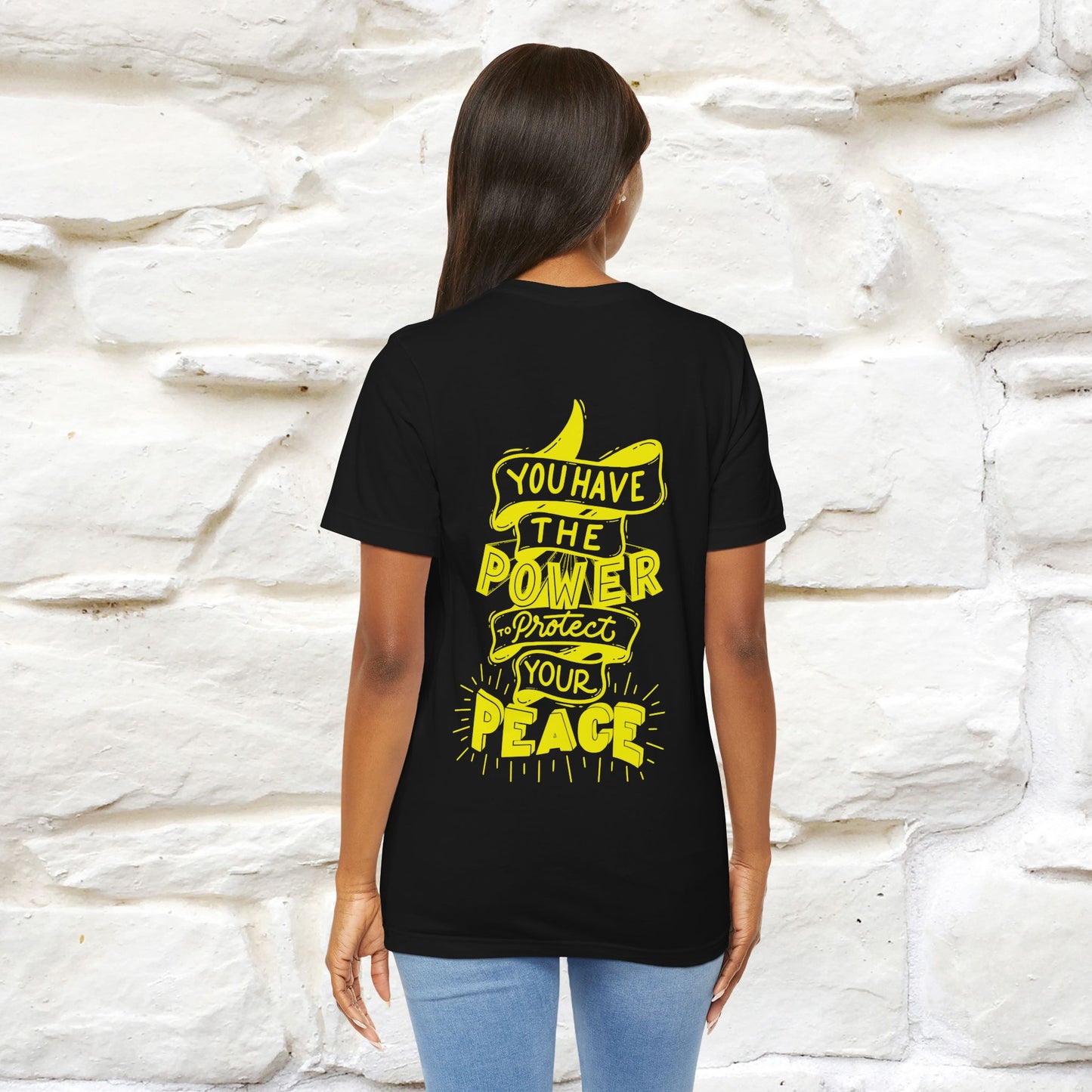 "You Have the Power to Protect Your Peace" Cat T-Shirt for Men & Women | Front & Back Design | 100% Cotton*