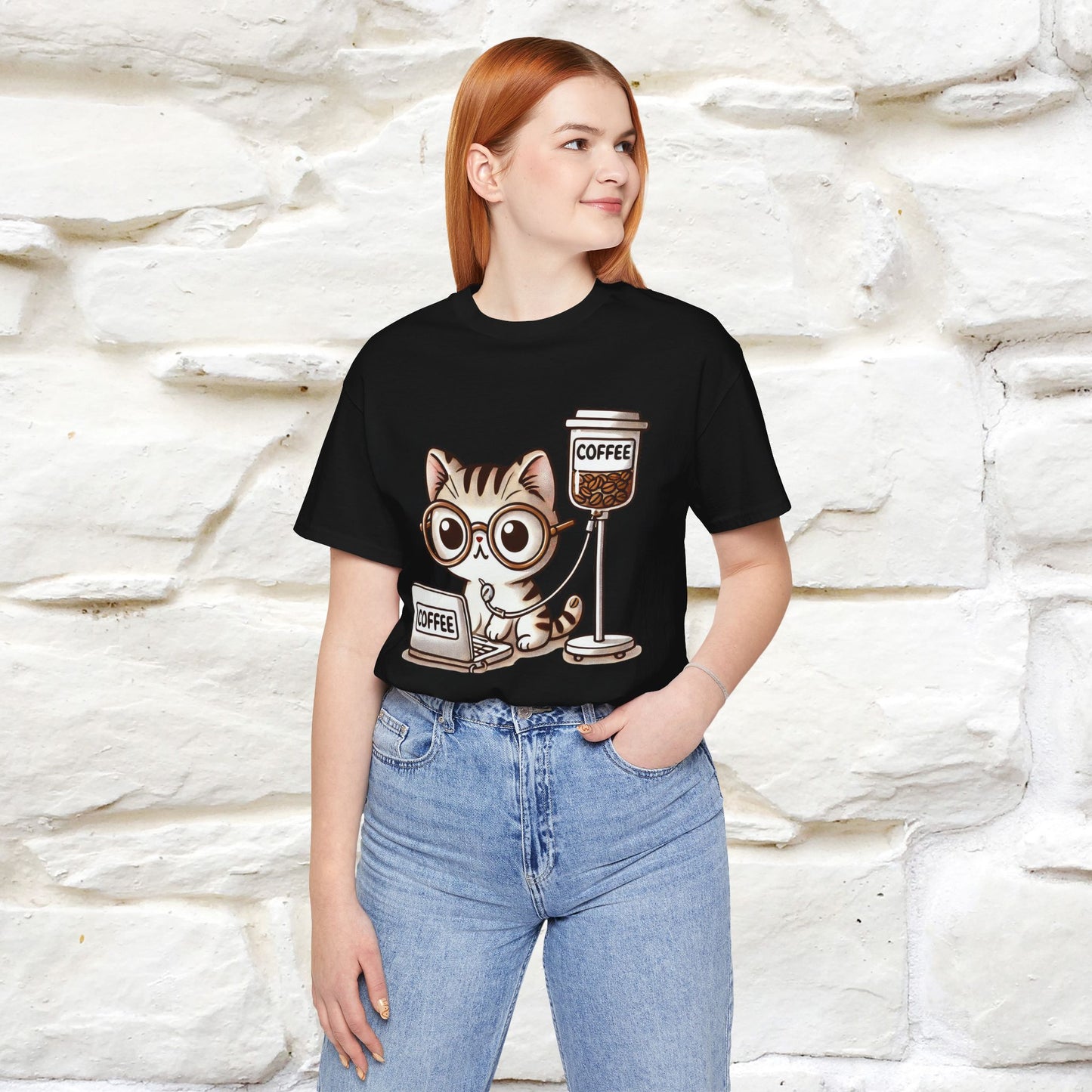 "Coffee Runs Through My Veins" Cat T-shirt for Men & Women | 100% Cotton* | Cat Lover Tee