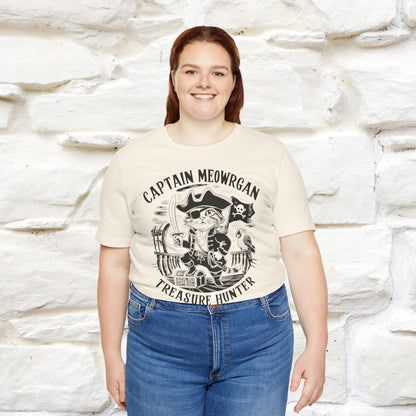 Captain Meowrgan Treasure Hunter T-Shirt | Adventure Cat Tee for Men & Women | 100% Cotton*