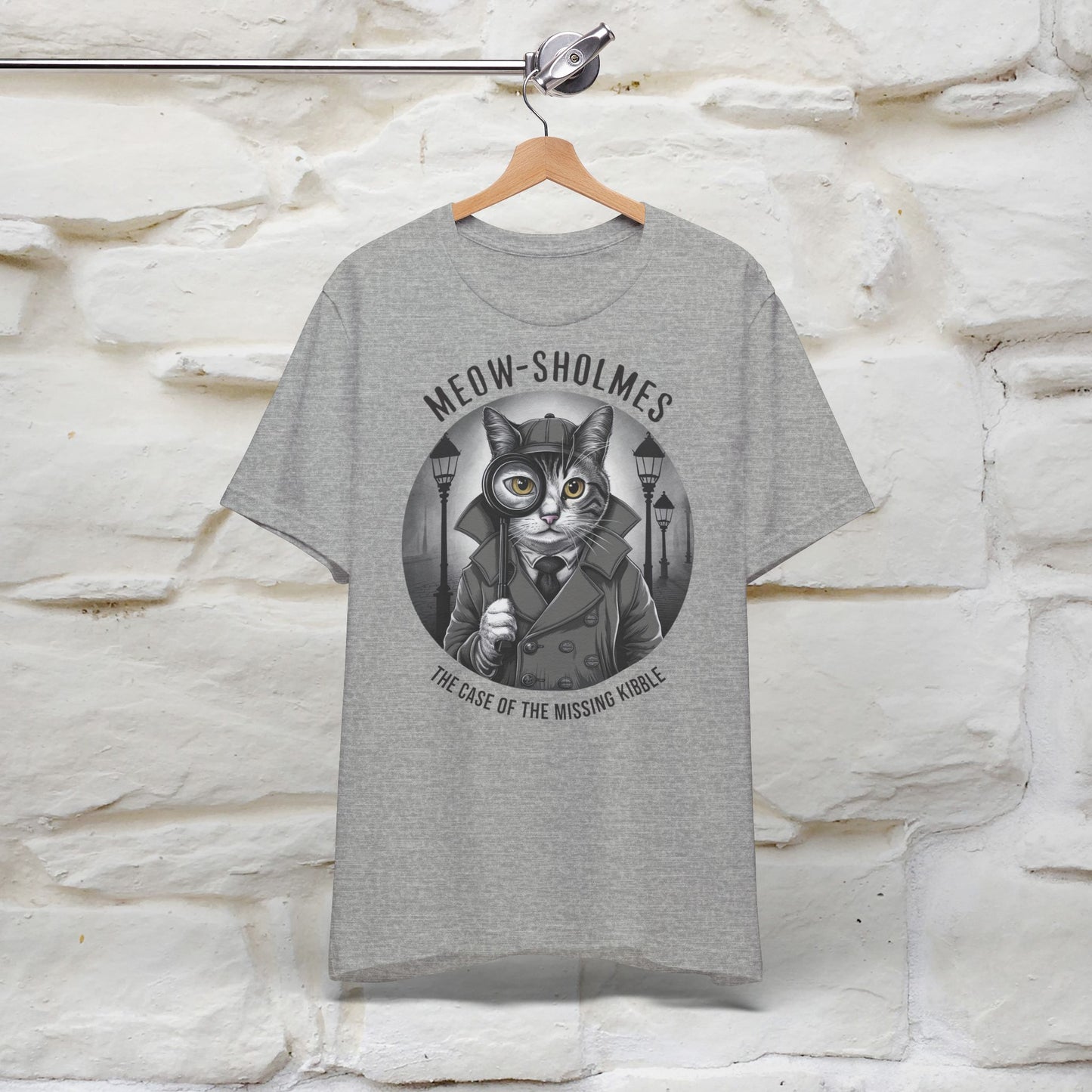 Meow-Sholmes: The Case of the Missing Kibble T-Shirt | Detective Cat Tee for Men & Women | 100% Cotton*