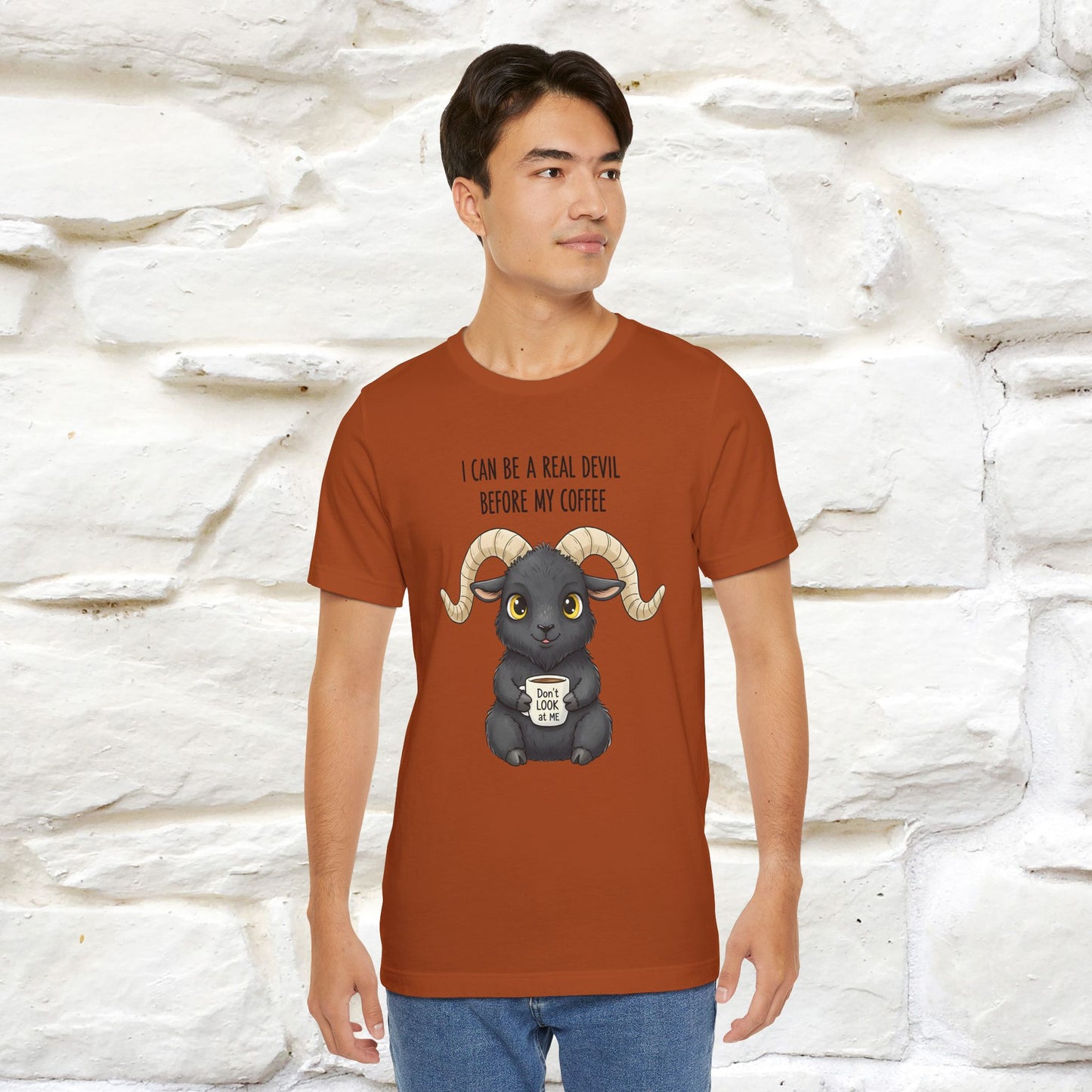"I Can Be a Real Devil Before My Coffe" Funny T-shirt |Nunu&Miao Studio