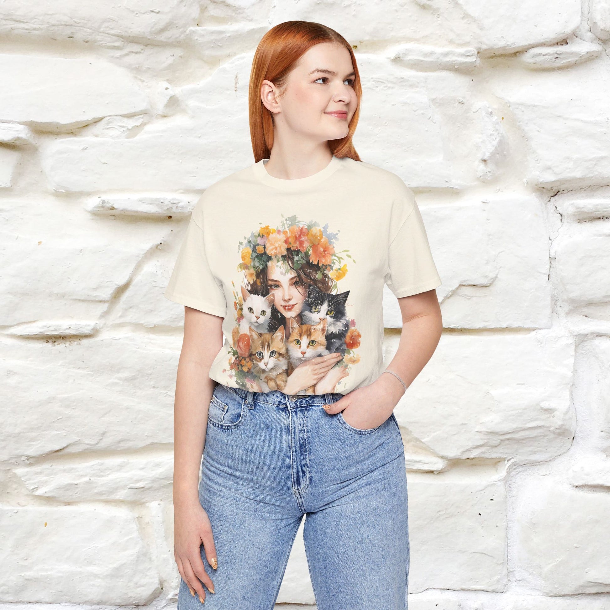 "Blossoming Love" T-shirt for Women 100% Cotton* - Nunu&Miao Studio