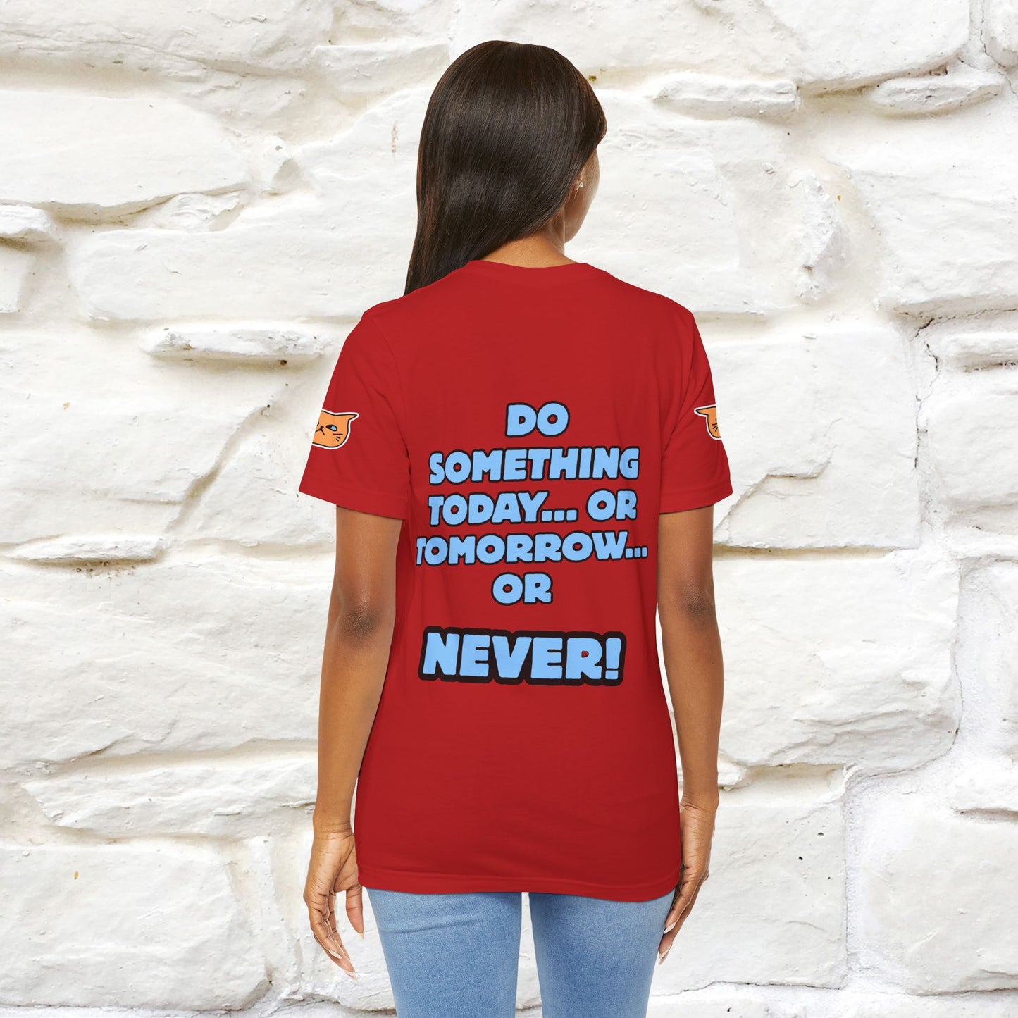 "Do something today… or tomorrow… or never." Cat T-Shirt| Front & Back Design | Nunu&Miao Studio