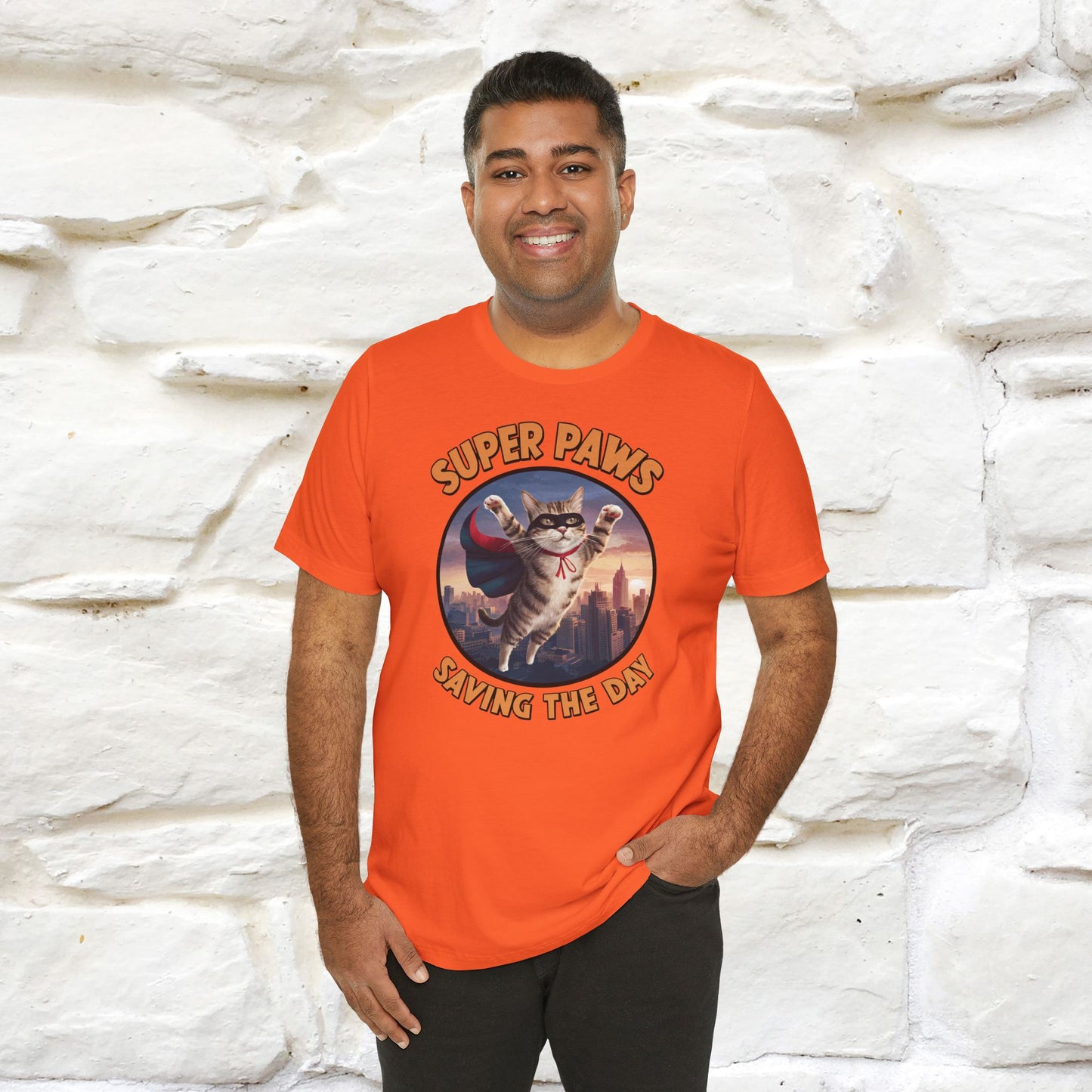 "Super Paws Saving The Day" Cat T-Shirt for Men & Women | 100% Cotton*