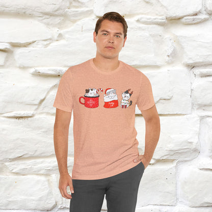 Sweet Cute Christmas Cat T-Shirt | Adorable Holiday Cat Shirt for Men & Women | 100% Cotton*