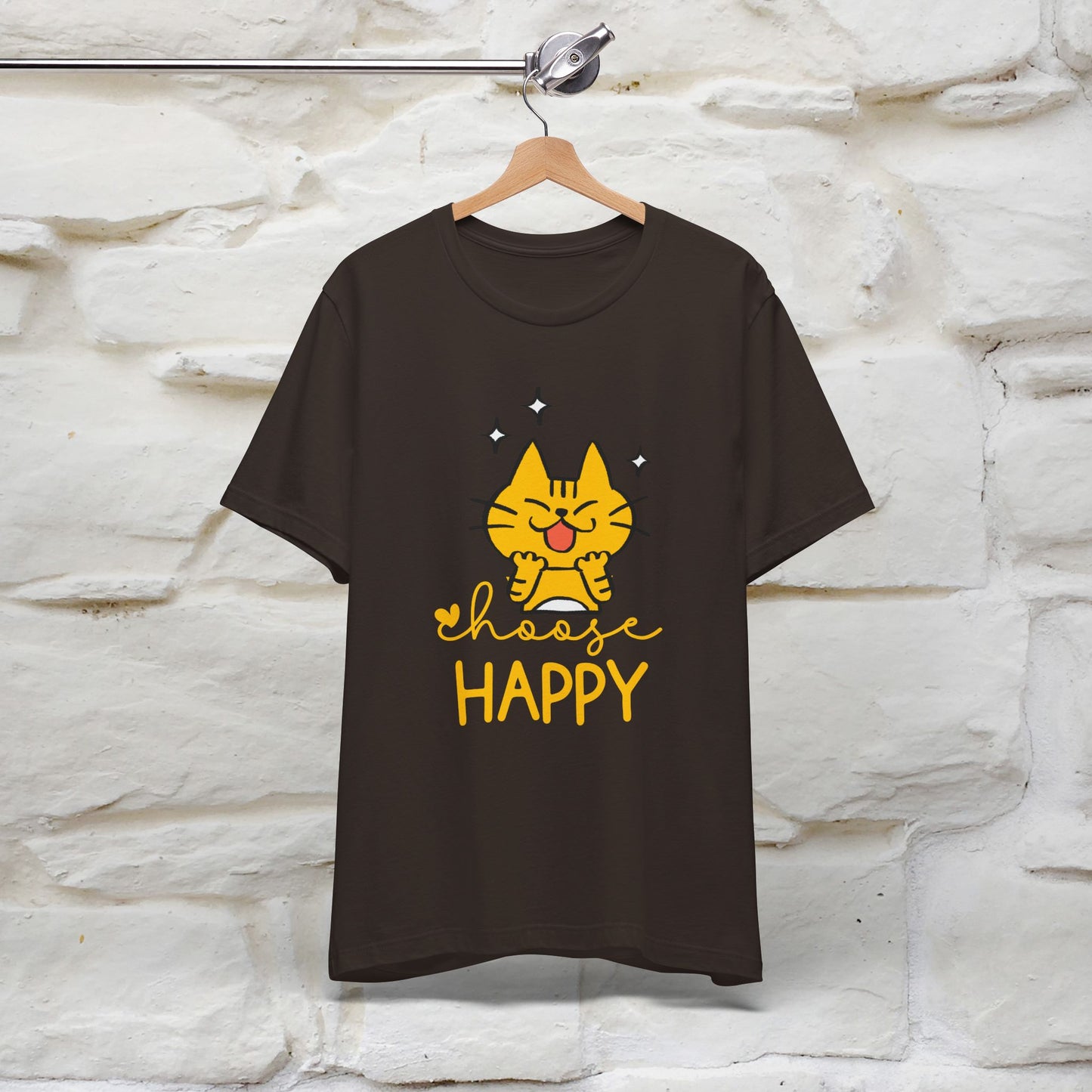 "Choose Happy" Cat T-Shirt for Men & Women | 100% Cotton* | Positive Tee 🐾