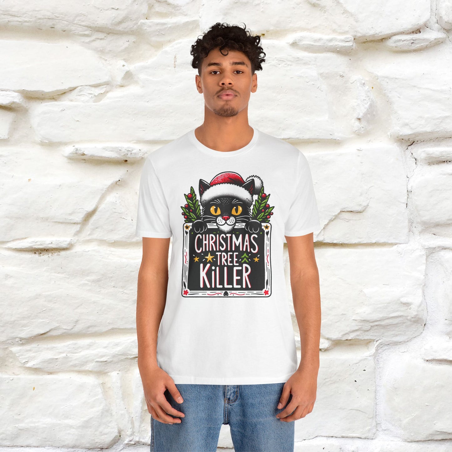 Christmas Tree Killer | Festive Cat Christmas Shirt for Men & Women | 100% Cotton*