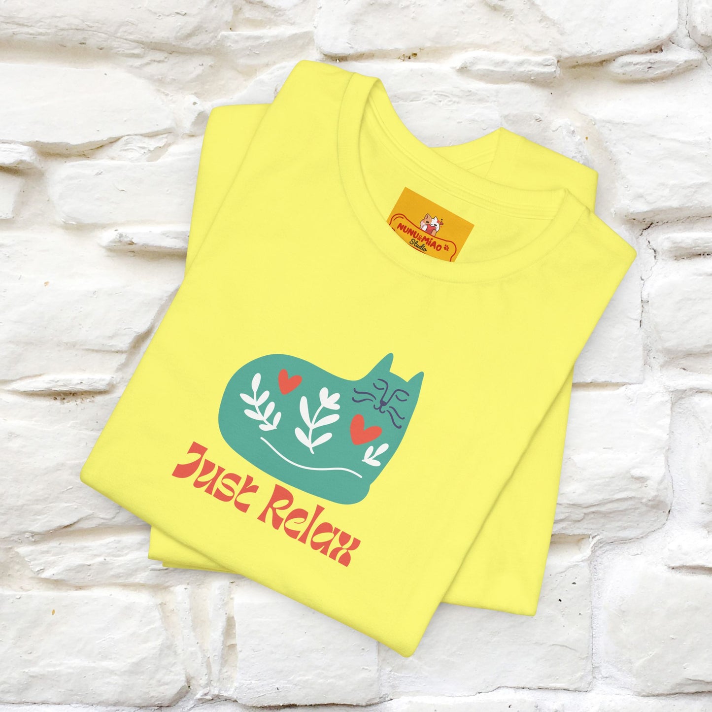 "Just Relax'' Cat T-Shirt Front and Back Design | Nunu&Miao Studio