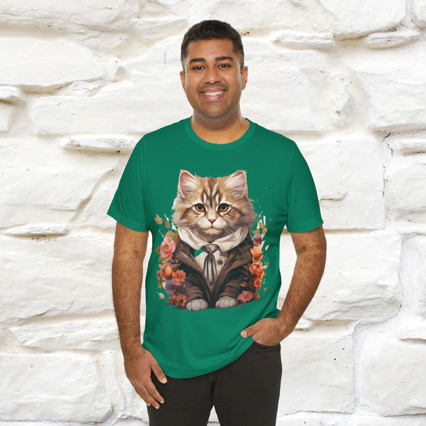 "Mr. Meow" Elegante T-shirt con gatto per uomo e donna | 100% cotone*
