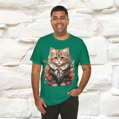 "Mr. Meow" Elegante T-shirt con gatto per uomo e donna | 100% cotone*