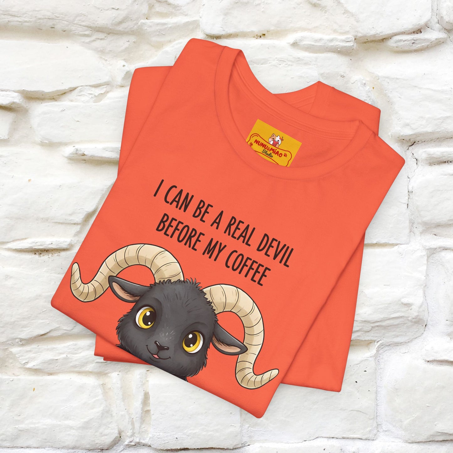 "I Can Be a Real Devil Before My Coffe" Funny T-shirt |Nunu&Miao Studio