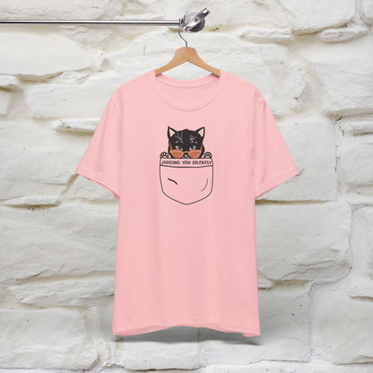 Judging You Silently Cat T-Shirt for Men | 100% Cotton* Funny & Sassy Tee