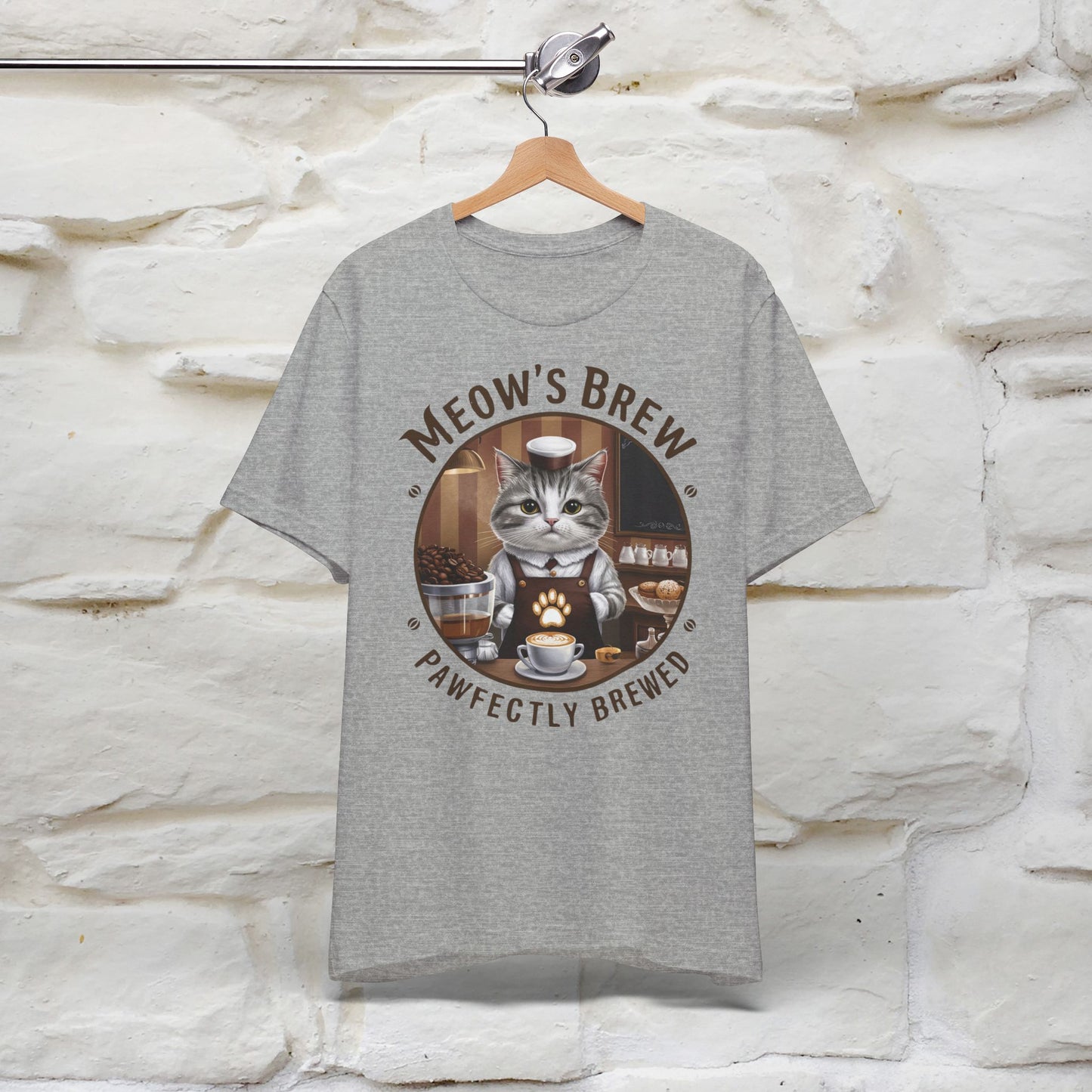 Meow's Brew, Perfectly Brewed Cat T-Shirt for Men & Women | 100% Cotton* Coffee Lover Tee