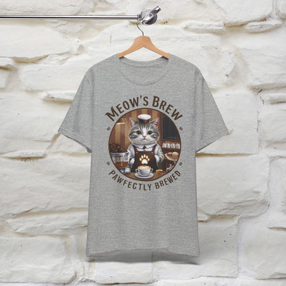 Meow's Brew, Perfectly Brewed Cat T-Shirt for Men & Women | 100% Cotton* Coffee Lover Tee