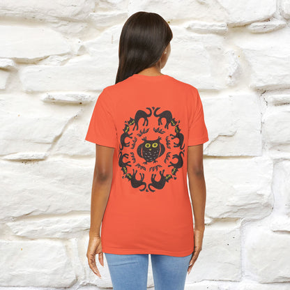 ''Black Cat Circle'' Cat T-Shirt Front and Back Design | Nunu&Miao Studio