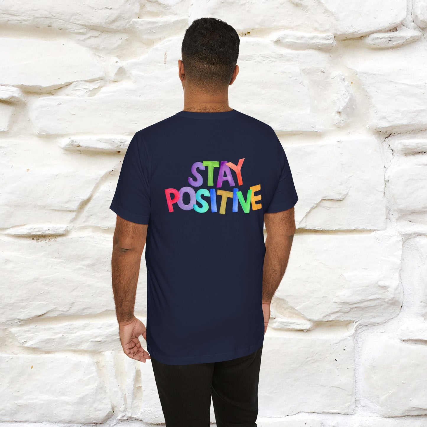 "Stay Positive'' Cat T-Shirt | Front & Back Design | Nunu&Miao Studio