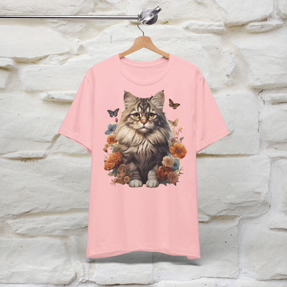 ''Floral Feline Fantasy'' Cat T-shirt for Women 100% Cotton*