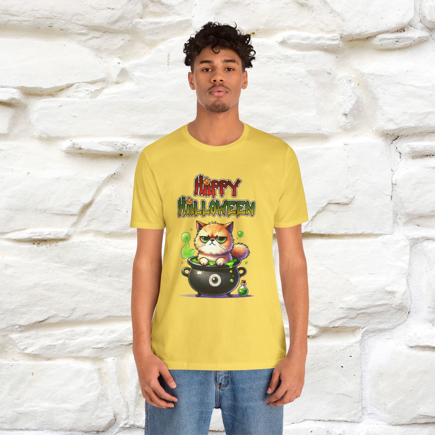 "Angry Cat Happy Halloween" Cat  T-shirt |Nunu&Miao Studio - Nunu&Miao Studio