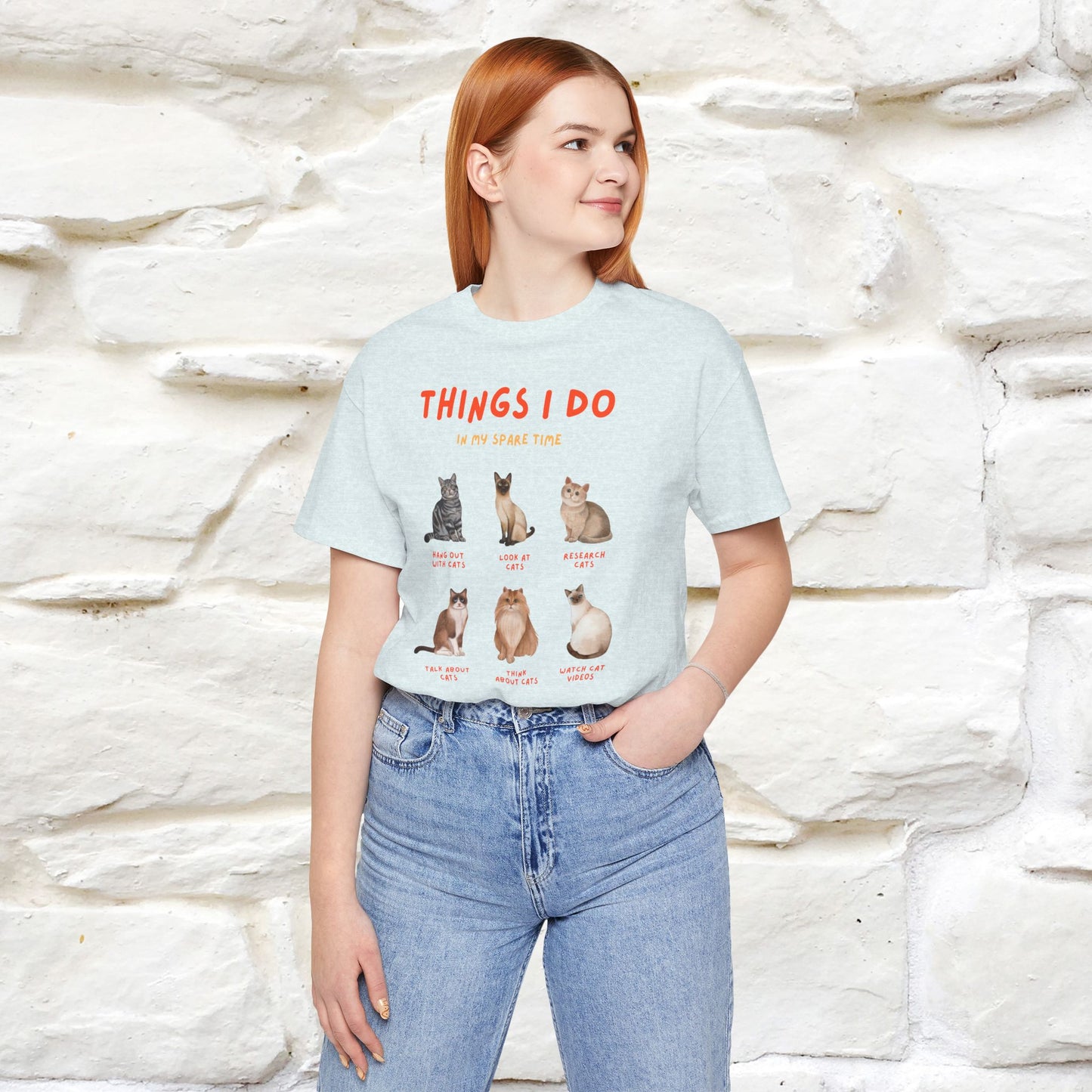 ''Things Humans Do In Their Spare Time"  Cat T-Shirt for Men & Women | 100% Cotton* | Funny & Cozy Vibes for Cat Lovers