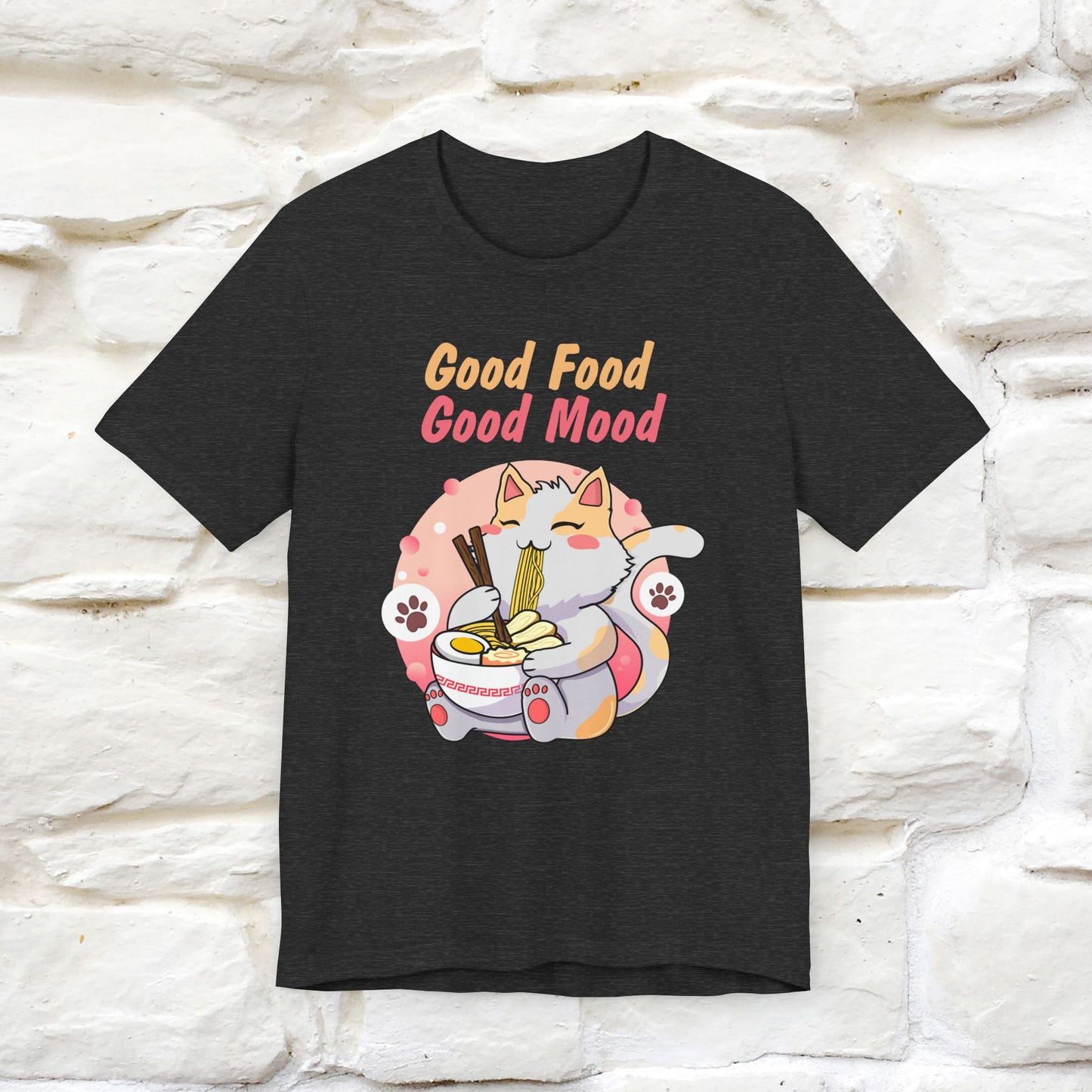 "Good Food Good Mood" Cat T-shirt for Men & Women | 100% Cotton*