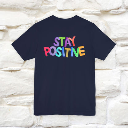 "Stay Positive'' Cat T-Shirt | Front & Back Design | Nunu&Miao Studio