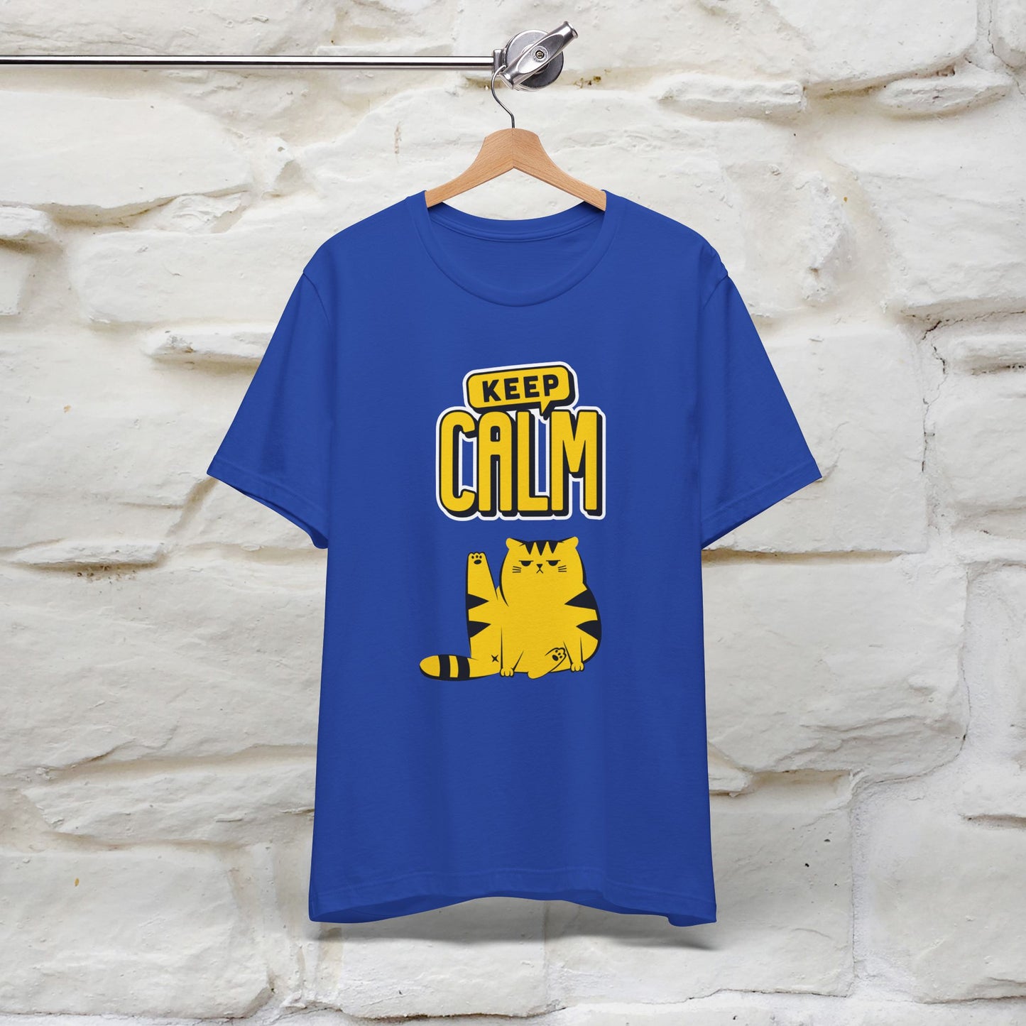 Keep Calm Cat T-Shirt for Men & Women | 100% Cotton* Relaxed Cat Lover Tee