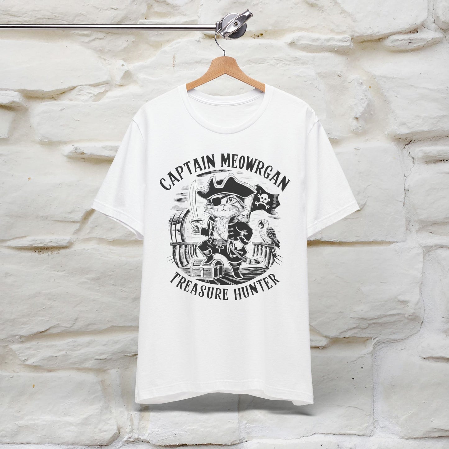 Captain Meowrgan Treasure Hunter T-Shirt | Adventure Cat Tee for Men & Women | 100% Cotton*