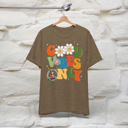 Good Vibes Only Cat T-Shirt for Men & Women | 100% Cotton* Positive Cat Lover Tee