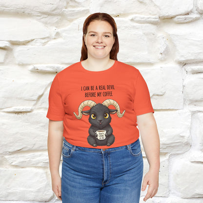 "I Can Be a Real Devil Before My Coffe" Funny T-shirt |Nunu&Miao Studio