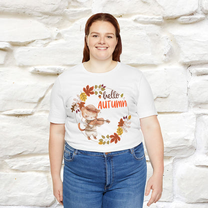 "Hello Autumn" Cat T-Shirt for Men & Women | 100% Cotton | Cozy Fall Fashion