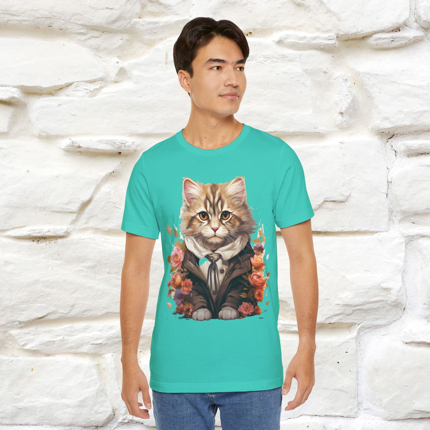"Mr. Meow" Elegante T-shirt con gatto per uomo e donna | 100% cotone*