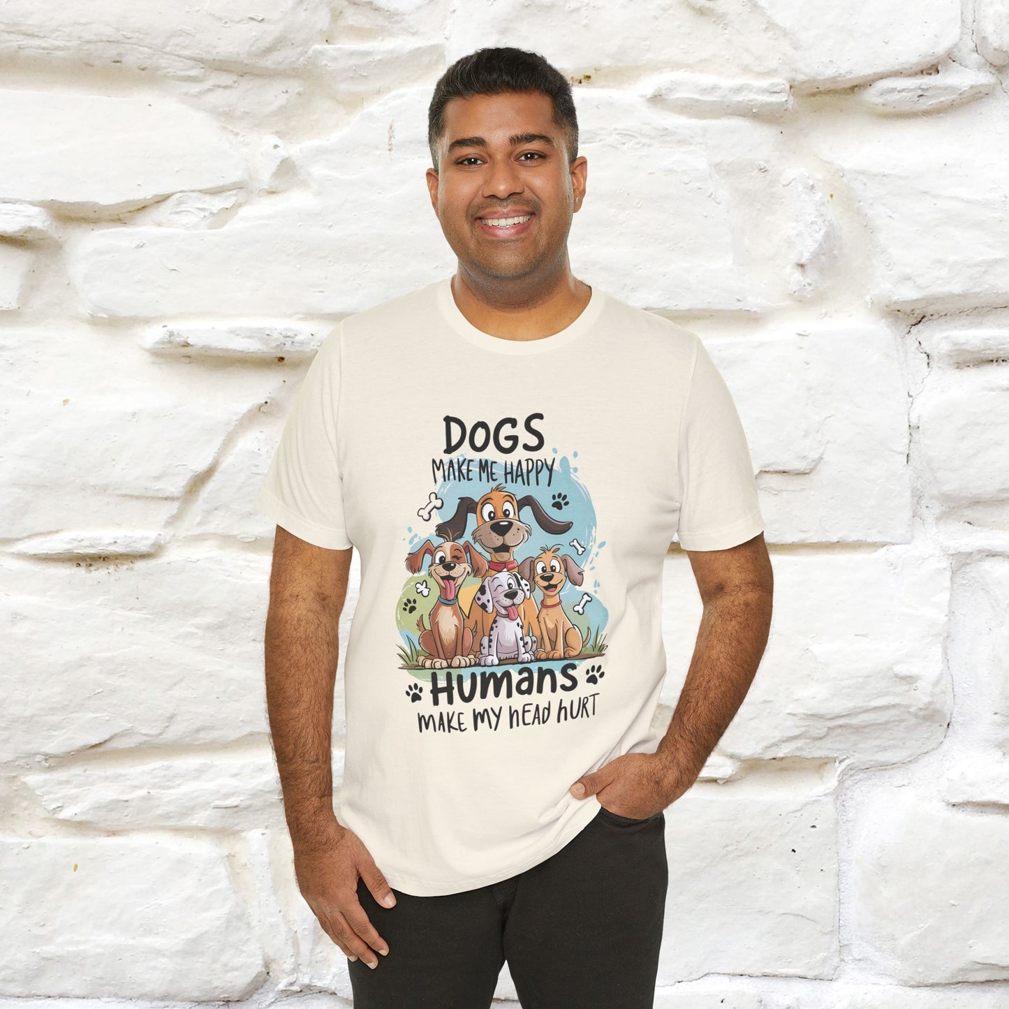 " Dogs Make Me Happy ..."  T-shirt |Nunu&Miao Studio - Nunu&Miao Studio