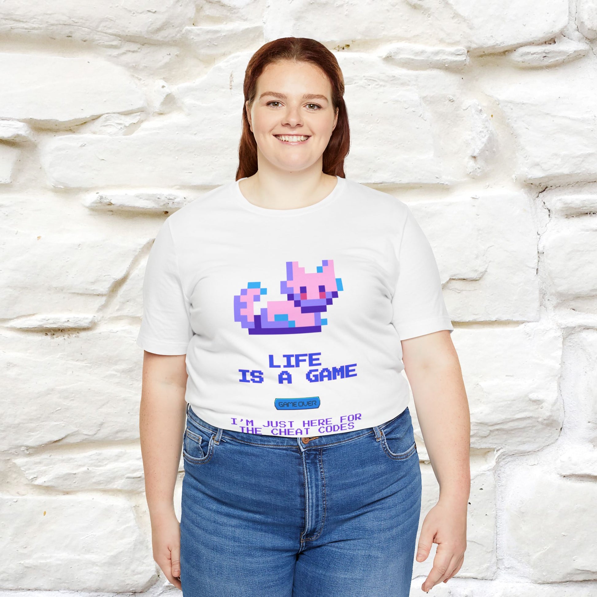 "Life Is A Game, I Am Just Here Fo The Cheat Code"  Cat T-Shirt | Nunu&Miao Studio - Nunu&Miao Studio