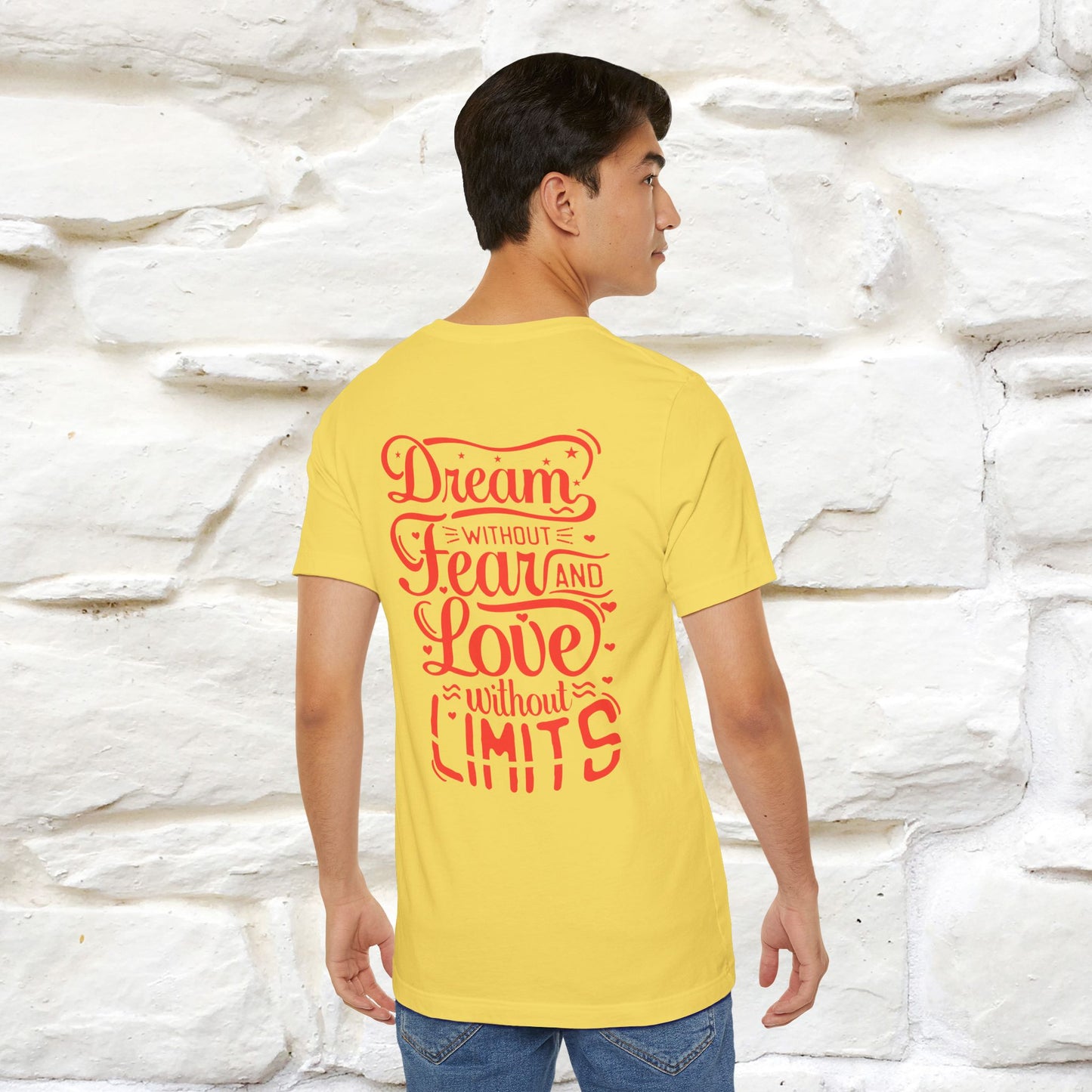 "Dream Without Fear And Love Without Limits'' Cat T-Shirt | Front & Back Design | Nunu&Miao Studio