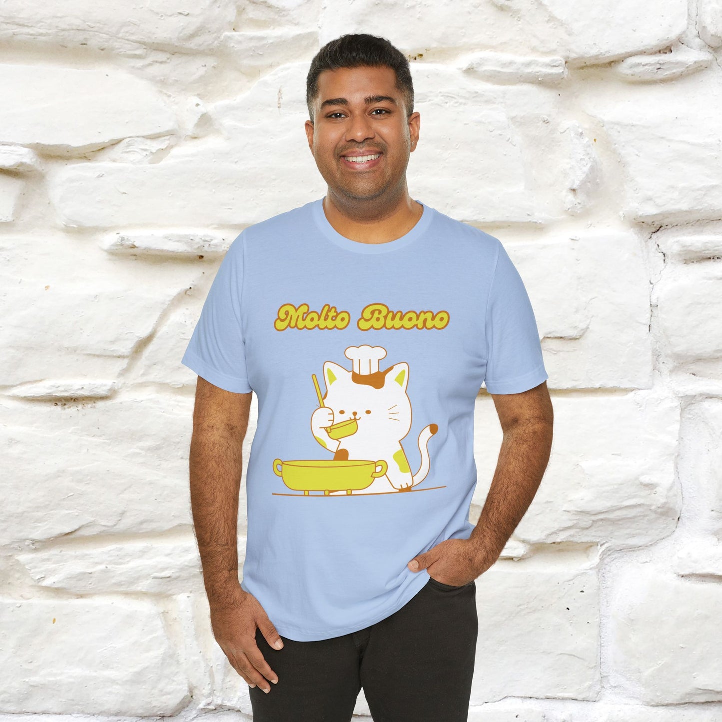 “Molto Buono Cat T-Shirt | Italian-Inspired Cat Shirt for Men & Women | 100% Cotton”