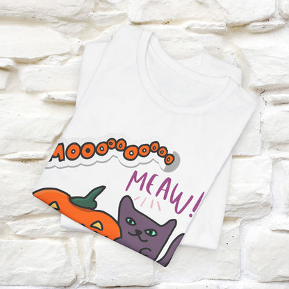 ''Mooooo Meaw'' Halloween Unisex Cat T-shirt 100% Cotton*