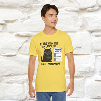 "Achievement Unlocked Bare Minimum." |Cat T-Shirt | Nunu&Miao Studio